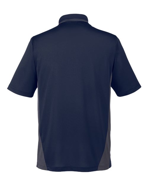 Harriton M386, Men's Flash Snag Protection Plus Il Colorblock Polo, Dark Navy/ Dark Charcoal