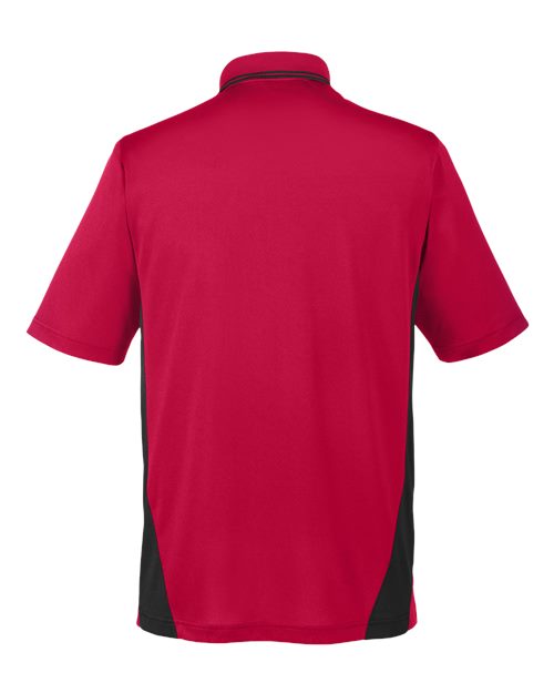 Harriton M386, Men's Flash Snag Protection Plus Il Colorblock Polo, Red/ Black