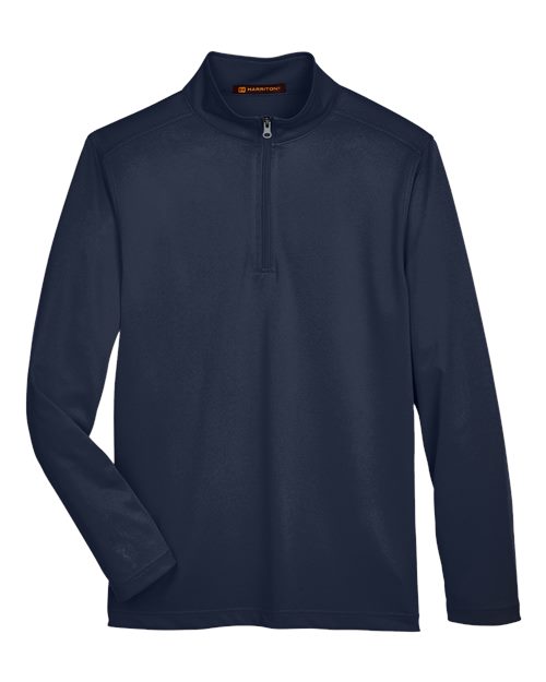 Harriton M748, Men's Advantage Snag Protection Plus Quarter-zip Pullover, Dark Navy