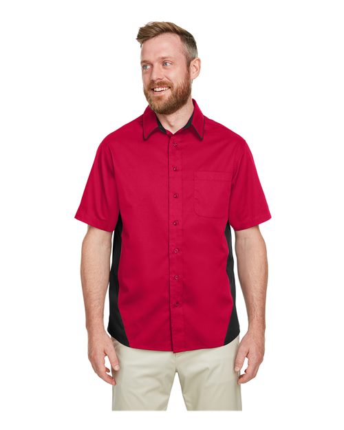 Men's Flash IL Colorblock Shirt - - 13894 Red Black 266B9 4-4.9 oz AB Exclusive Brands CA New ab Cotton Dress Shirts Harriton M586 Mens & Unisex New AB Pockets Polyester S&S Deep Deals S&S Exclusive Brands Short Sleeves Stain Resistant Tops Workwear Wovens Wovens & Dress Shirts Wrinkle Free