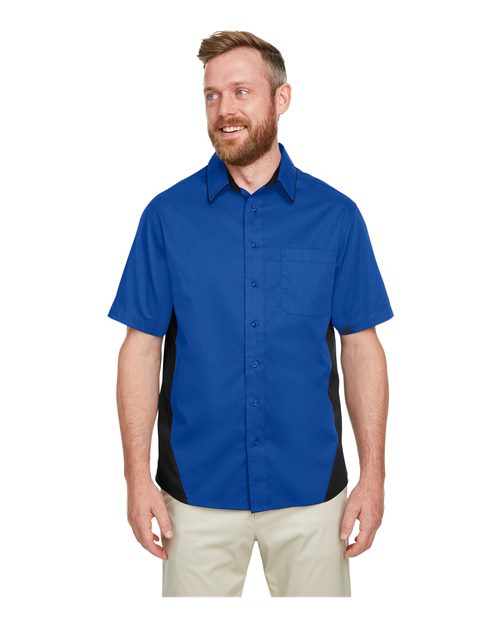 Men's Flash IL Colorblock Shirt - - 13894 True Royal Black 266B9 4-4.9 oz AB Exclusive Brands CA New ab Cotton Dress Shirts Harriton M586 Mens & Unisex New AB Pockets Polyester S&S Deep Deals S&S Exclusive Brands Short Sleeves Stain Resistant Tops Workwear Wovens Wovens & Dress Shirts Wrinkle Free