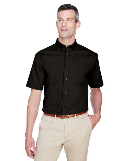 Men's Easy Blend™ Twill Dress Shirt with Stain-Release - - 13896 Black 237B9 4-4.9 oz AB Exclusive Brands Back to School 2025 CA CA New ab Cotton Dress Shirts Harriton M500S Mens & Unisex New AB Pockets Polyester S&S Deep Deals S&S Exclusive Brands Short Sleeves Stain Resistant Tops Wovens Wovens & Dress Shirts Wrinkle Free