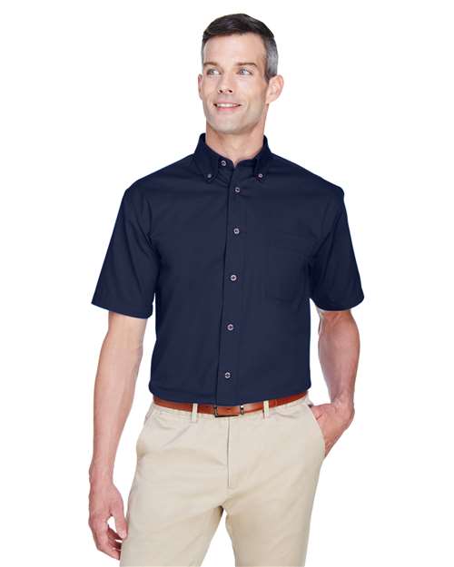 Men's Easy Blend™ Twill Dress Shirt with Stain-Release - - 13896 Navy 237B9 4-4.9 oz AB Exclusive Brands Back to School 2025 CA CA New ab Cotton Dress Shirts Harriton M500S Mens & Unisex New AB Pockets Polyester S&S Deep Deals S&S Exclusive Brands Short Sleeves Stain Resistant Tops Wovens Wovens & Dress Shirts Wrinkle Free