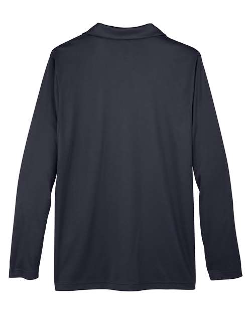 Team 365 TT51L, Men's Zone Performance Long Sleeve Polo, Black