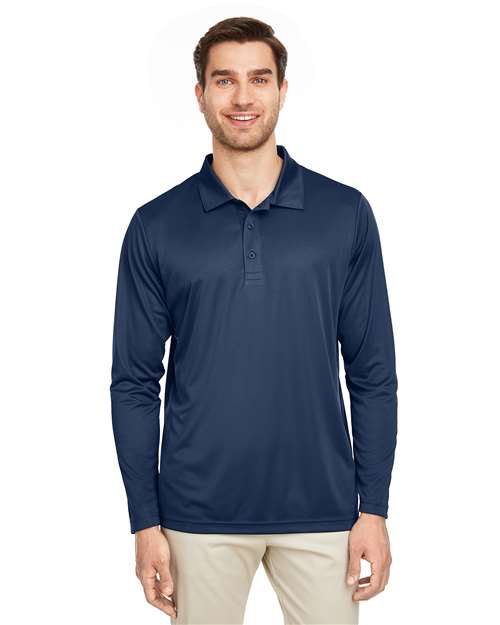 Men's Zone Performance Long Sleeve Polo - - 13899 Sport Dark Navy 3-3.9 oz 720D9 AB Exclusive Brands Activewear CA New ab Long Sleeves Mens & Unisex Moisture-Management New AB Performance Polos Polos & Knits Polyester - 100% S&S Exclusive Brands Spiritwear Sport Shirts Sun/UV Protection Team 365 Tops TT51L