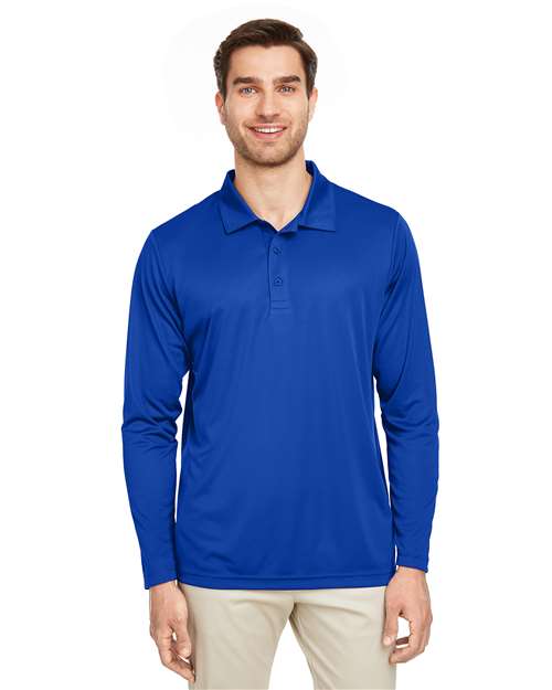Men's Zone Performance Long Sleeve Polo - - 13899 Sport Royal 3-3.9 oz 720D9 AB Exclusive Brands Activewear CA New ab Long Sleeves Mens & Unisex Moisture-Management New AB Performance Polos Polos & Knits Polyester - 100% S&S Exclusive Brands Spiritwear Sport Shirts Sun/UV Protection Team 365 Tops TT51L
