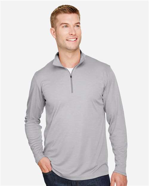 Team 365 TT31H, Men's Zone Sonic Heather Performance Quarter-zip Pullover, Athletic Heather