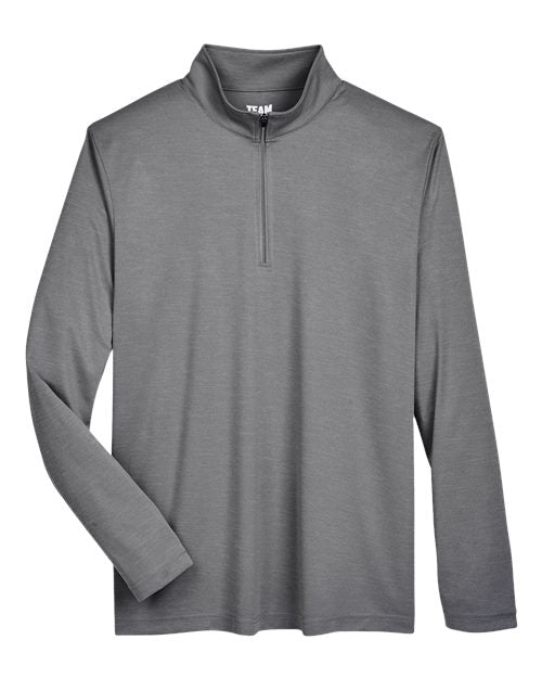 Team 365 TT31H, Men's Zone Sonic Heather Performance Quarter-zip Pullover, Dark Grey Heather