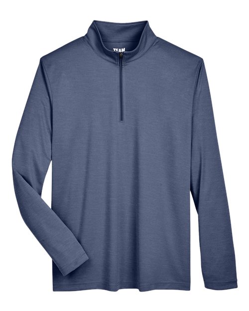 Team 365 TT31H, Men's Zone Sonic Heather Performance Quarter-zip Pullover, Sport Dark Navy Heather