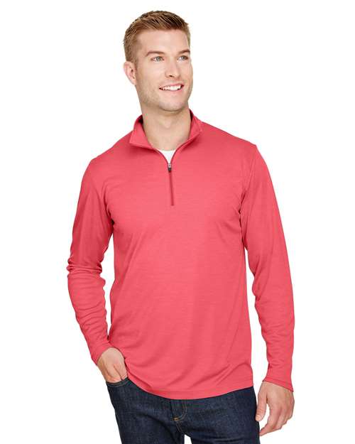 Men's Zone Sonic Heather Performance Quarter-Zip Pullover - - 13900 Sport Red Heather 3-3.9 oz 701D9 AB Exclusive Brands Activewear Back to School 2025 CA CA New ab Long Sleeves Mens & Unisex Moisture-Management New AB Performance Polos & Knits Polyester - 100% Pullovers Quarter-Zips S&S Exclusive Brands Sun/UV Protection Team 365 Tops TT31H Zips