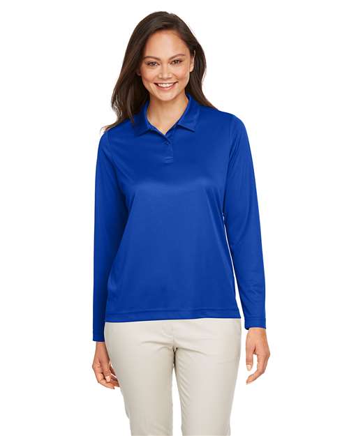 Women's Zone Performance Long Sleeve Polo - - 13902 Sport Royal 3-3.9 oz 721D9 AB Exclusive Brands Activewear CA New ab Long Sleeves Moisture-Management New AB Performance Polos Polos & Knits Polyester - 100% S&S Exclusive Brands Spiritwear Sport Shirts Sun/UV Protection Team 365 Tops TT51LW Womens