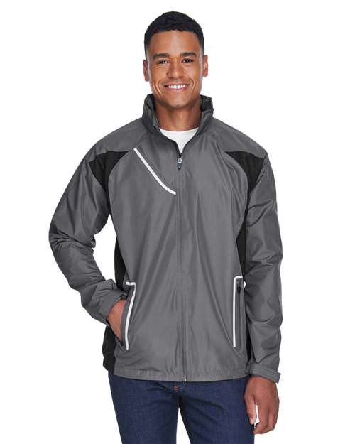 Men's Dominator Waterproof Jacket - - 13904 Sport Graphite 746D9 AB Exclusive Brands CA New ab Full-Zips Hooded Jackets Mens & Unisex New AB Outerwear Performance Polyester - 100% Rain Coats S&S Deep Deals S&S Exclusive Brands Team 365 TT86 Waterproof Zips
