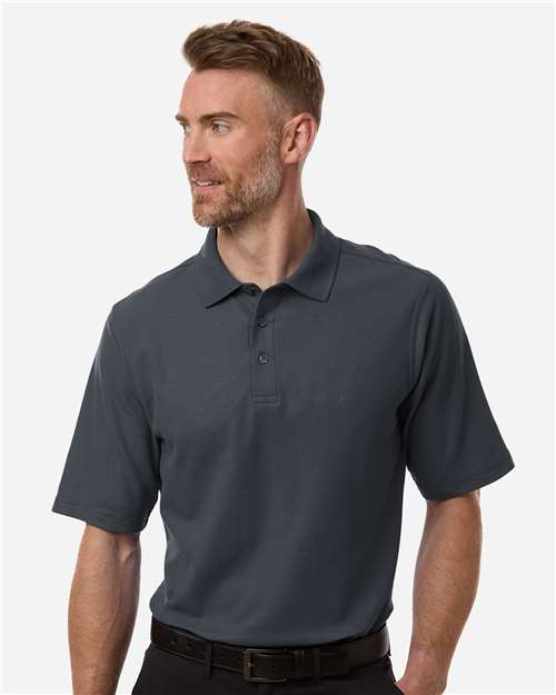Men's Tall Maverick CVC Pique Polo - - 13914 Dark Charcoal 186B9 5-5.9 oz AB Exclusive Brands Apparel CA New ab Cotton Harriton M105T Mens & Unisex New AB Pique Polos Polos & Knits Polyester Short Sleeves Sport Shirts Sun/UV Protection Tear Away Tops
