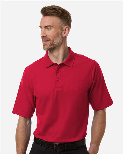 Men's Tall Maverick CVC Pique Polo - - 13914 Red 186B9 5-5.9 oz AB Exclusive Brands Apparel CA New ab Cotton Harriton M105T Mens & Unisex New AB Pique Polos Polos & Knits Polyester Short Sleeves Sport Shirts Sun/UV Protection Tear Away Tops