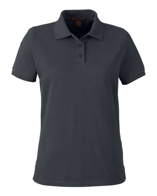 Harriton M205W, Women's Valiant Cotton Snag Protect Polo, Dark Charcoal