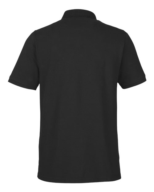 Harriton M205P, Men's Valiant Cotton Snag Protect Pocket Polo, Black
