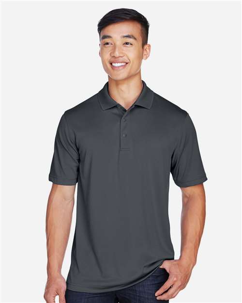 Harriton M345, Men's Advantage Snag Protection Plus Il Snap Placket Polo, Dark Charcoal