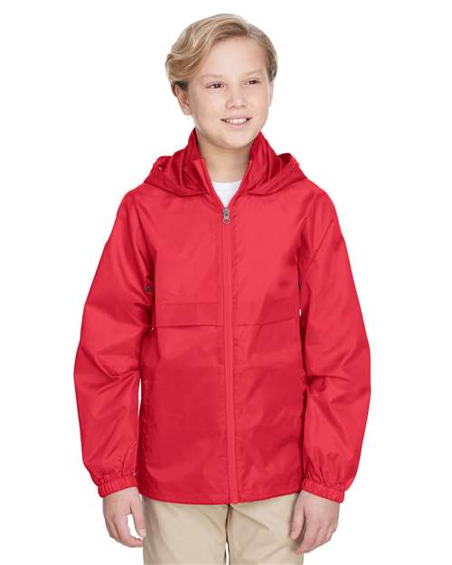 Youth Zone Protect Lightweight Jacket - - 13927 Sport Red 730D9 AB Exclusive Brands Activewear Back to School 2025 CA CA New ab Explore Corporate Explore Corporate Gifting & Incentives Explore Corporate Gifting - Budget Friendly Full-Zips Hooded Jackets New AB Outerwear Polyester - 100% S&S Exclusive Brands Safety Team 365 TT73Y Water Resistant Youth Zips