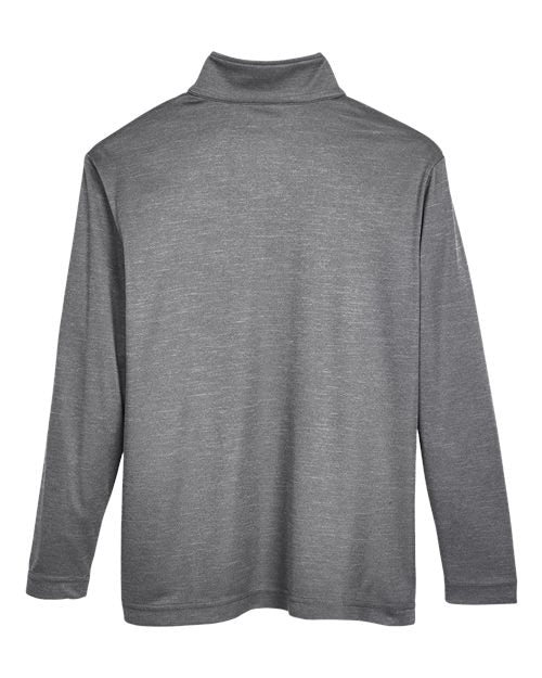 Team 365 TT31HY, Youth Zone Sonic Heather Performance Quarter-zip Pullover, Dark Grey Heather