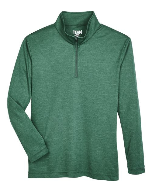Team 365 TT31HY, Youth Zone Sonic Heather Performance Quarter-zip Pullover, Sport Forest Heather