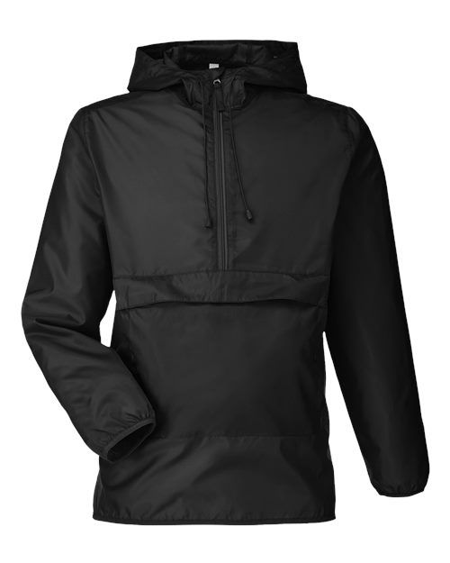 Team 365 TT77, Unisex Zone Protect Packable Anorak Jacket, Black