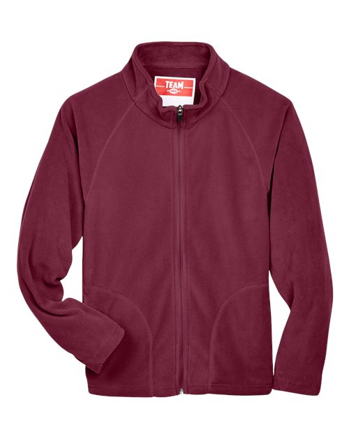 Team 365 TT90Y, Youth Campus Microfleece Jacket, Sport Maroon