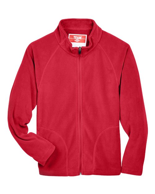 Team 365 TT90Y, Youth Campus Microfleece Jacket, Sport Red