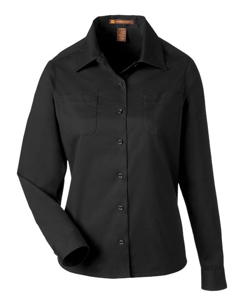Harriton M585LW, Women's Advantage Il Workshirt, Black