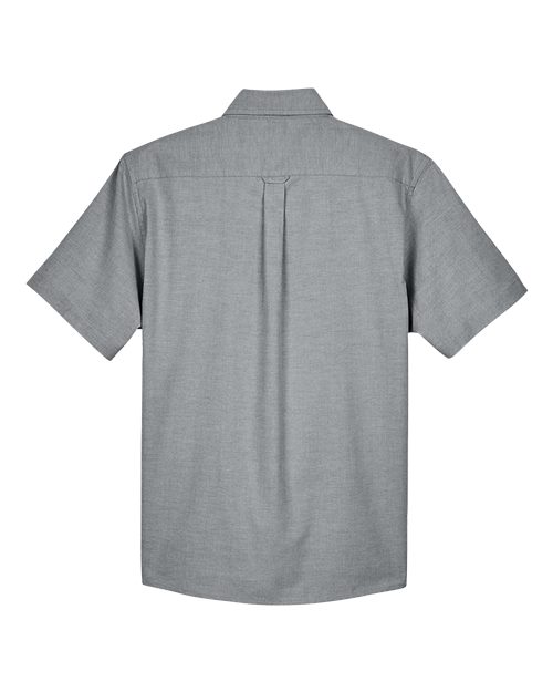 Harriton M600S, Men's Oxford Short Sleeve With Stain-release, Oxford Grey