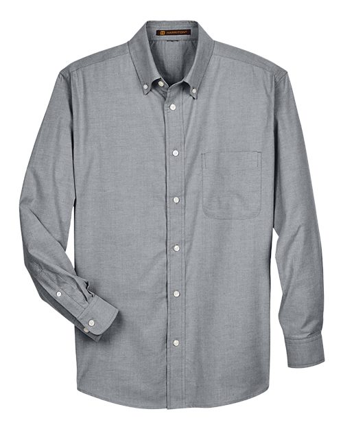 Harriton M600, Men's Oxford Shirt, Oxford Grey
