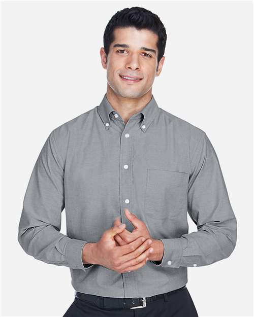 Harriton M600, Men's Oxford Shirt, Oxford Grey