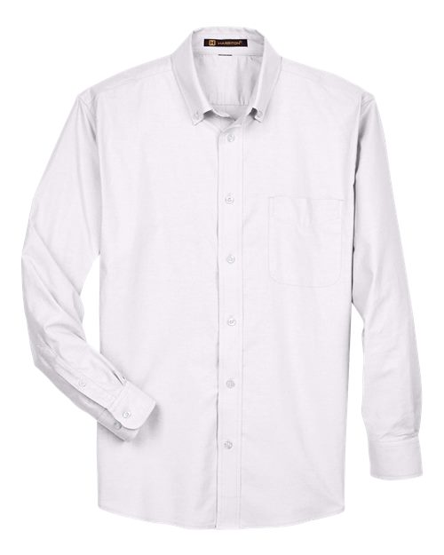 Harriton M600, Men's Oxford Shirt, White