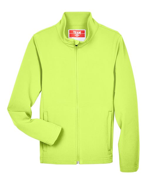 Team 365 TT80Y, Youth Leader Soft Shell Jacket, Safety Yellow
