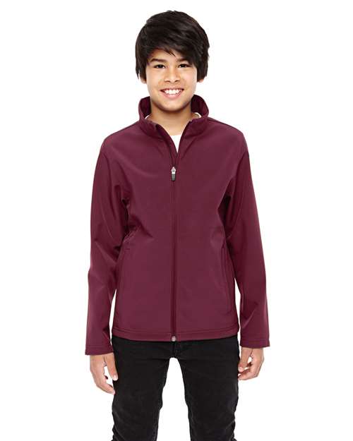 Youth Leader Soft Shell Jacket - - 13980 Sport Maroon 744D9 AB Exclusive Brands Activewear CA New ab Full-Zips Jackets New AB Outerwear S&S Deep Deals S&S Exclusive Brands Safety Spandex Team 365 TT80Y Youth Zips