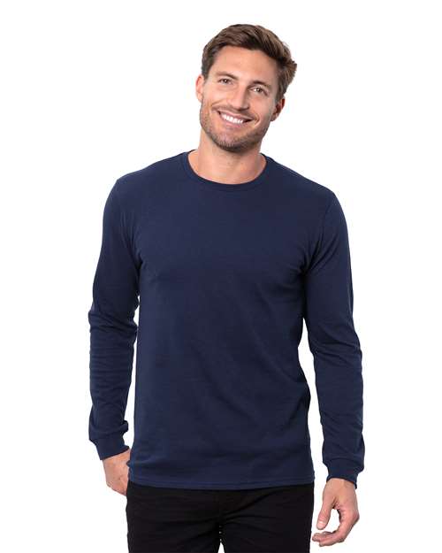 Unisex Epic Long Sleeve T-Shirt - - 13991 Navy 4-4.9 oz 817E0 CA New ab Cotton - 100% Crewneck Long Sleeves Mens & Unisex New AB Preshrunk Sustainable Materials Sustainable Styles T-Shirts T-Shirts - Long Sleeve T3000 Threadfast Apparel Tops