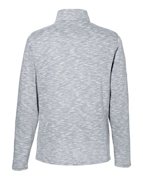 North End NE415, Men's Eclipse Jacquard Quarter-zip Pullover, Black Heather
