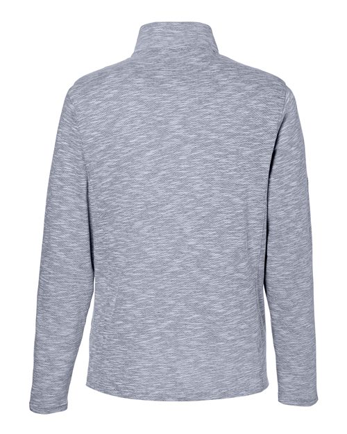 North End NE415, Men's Eclipse Jacquard Quarter-zip Pullover, Classic Navy Heather