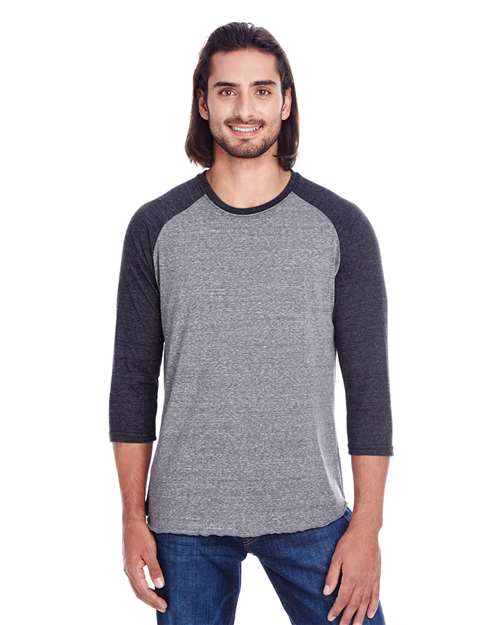 Unisex Triblend Three-Quarter Sleeve Raglan T-Shirt - - 14026 Grey Black Triblend 3/4 Sleeves 302G 4-4.9 oz 786E0 CA New ab Cotton - Ringspun Crewneck Fitted Mens & Unisex New AB Playbook - Restaurant & Hospitality Playbook - Restaurant & Hospitality Brand Merch Playbook Summer to School Raglans Recycled Side Seams T-Shirts T-Shirts - Long Sleeve Tear Away Threadfast Apparel Tops Triblends
