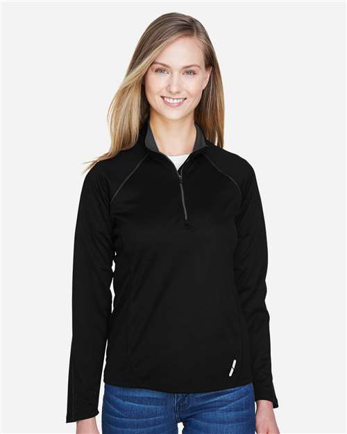 Women's Radar Performance Quarter-Zip Pullover - - 14066 Black 117D3 78187 AB Exclusive Brands CA New ab Industrial & Workwear Industrial & Workwear - Office Jackets New AB North End Performance Polyester - 100% Pullovers Quarter-Zips S&S Exclusive Brands Tops Womens Zips