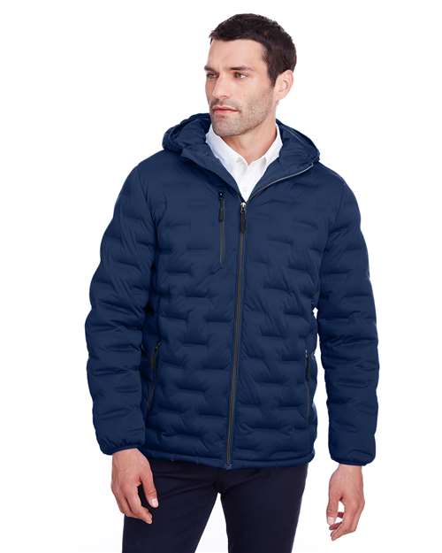 Men's Loft Puffer Jacket - - 14067 Classic Navy Carbon 191D3 AB Exclusive Brands CA New ab Full-Zips Hooded Jackets Media Pocket Mens & Unisex NE708 New AB North End Outerwear Pockets Polyester - 100% Puffers Resort & Gift Resort & Gift Gift Shops Resort & Gift Shops Fall & Winter S&S Deep Deals S&S Exclusive Brands Water Resistant Windbreakers Zips