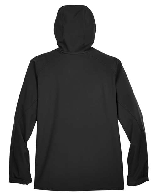 North End 88166, Men's Prospect Two-layer Fleece Bonded Soft Shell Hooded Jacket, Black