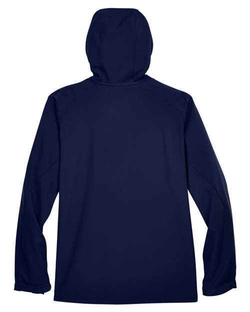 North End 88166, Men's Prospect Two-layer Fleece Bonded Soft Shell Hooded Jacket, Classic Navy
