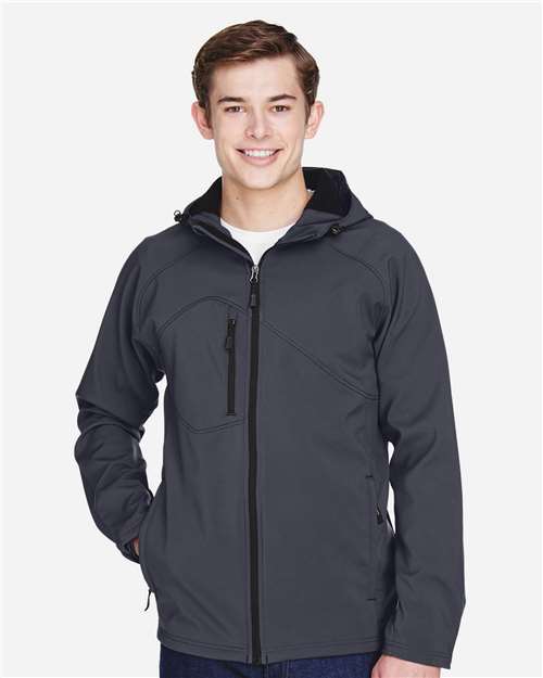 Men's Prospect Two-Layer Fleece Bonded Soft Shell Hooded Jacket - - 14070 Fossil Grey 139D3 7-7.9 oz 88166 AB Exclusive Brands Adjustable Back to School 2025 CA CA New ab Corporate Corporate Gifting & Incentives Corporate Gifting - Splurge Drawstring Fleece Full-Zips Hooded Jackets Mens & Unisex New AB North End Outerwear Performance Pockets Polyester S&S Exclusive Brands Soft Shells Spandex Water Resistant Zips
