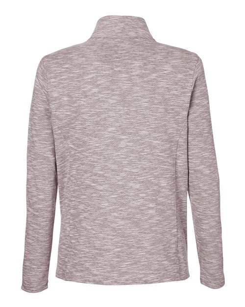 North End NE415W, Women's Eclipse Jacquard Quarter-zip Pullover, Burgundy Heather