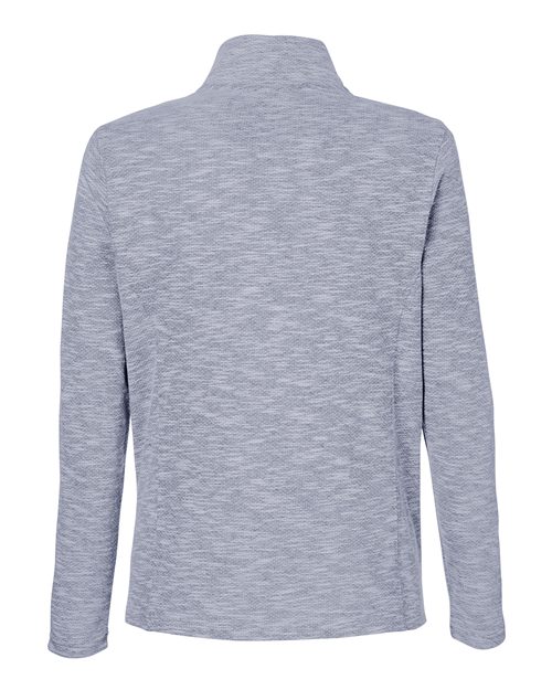 North End NE415W, Women's Eclipse Jacquard Quarter-zip Pullover, Classic Navy Heather