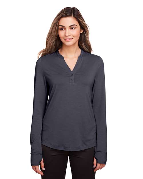 Women's JAQ Stretch Performance V-Neck Snap Pullover - - 14082 Carbon 171D3 5-5.9 oz AB Exclusive Brands Antimicrobial CA New ab Corporate Corporate Gifting & Incentives Corporate Gifting - Mid-Range Henley Knit Long Sleeves Moisture-Management NE400W New AB North End Performance Polos & Knits Polyester Quarter-Zips Rayon S&S Deep Deals S&S Exclusive Brands Spandex Sustainable Materials Sustainable Styles Thumbholes Tops V-Neck Womens