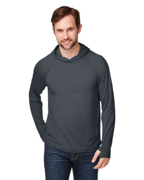 Unisex JAQ Stretch Performance Hooded Long Sleeve T-Shirt - - 14108 Carbon 161D3 5-5.9 oz AB Exclusive Brands Activewear Antimicrobial CA New ab Fitness & Wellness Fitness & Wellness Health Professionals Fitness & Wellness Health Wellbeing Hooded Long Sleeves Mens & Unisex Moisture-Management NE105 New AB North End Performance Pockets Polyester Pullovers Raglans Rayon Spandex Sustainable Materials Sustainable Styles T-Shirts T-Shirts - Long Sleeve Thumbholes Tops