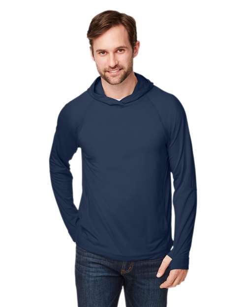 Unisex JAQ Stretch Performance Hooded Long Sleeve T-Shirt - - 14108 Classic Navy 161D3 5-5.9 oz AB Exclusive Brands Activewear Antimicrobial CA New ab Fitness & Wellness Fitness & Wellness Health Professionals Fitness & Wellness Health Wellbeing Hooded Long Sleeves Mens & Unisex Moisture-Management NE105 New AB North End Performance Pockets Polyester Pullovers Raglans Rayon Spandex Sustainable Materials Sustainable Styles T-Shirts T-Shirts - Long Sleeve Thumbholes Tops