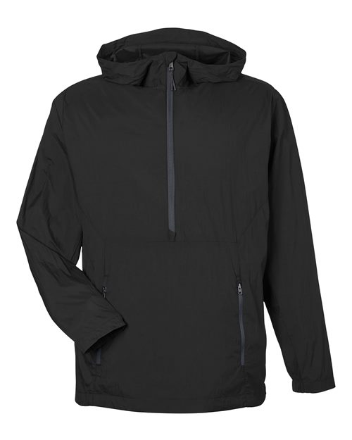 North End NE810, Men's Aura Lightweight Packable Anorak, Black/ Carbon