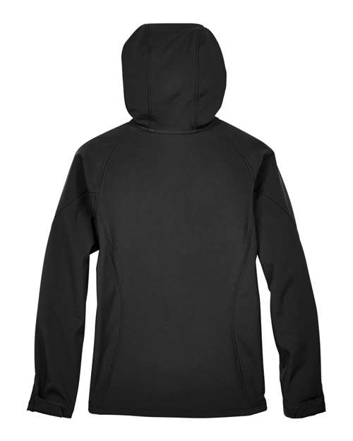 North End 78166, Women's Prospect Two-layer Fleece Bonded Soft Shell Hooded Jacket, Black